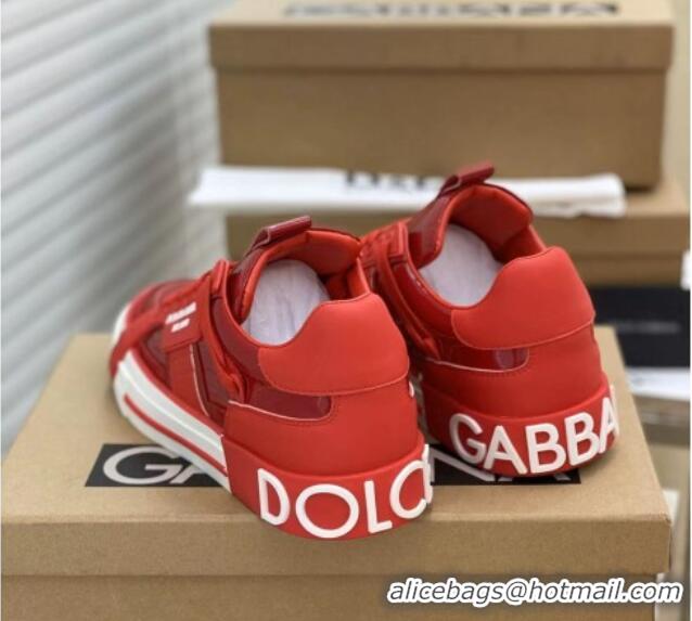 Best Price Dolce&Gabbana Calfskin Custom 2.Zero Low-top Sneakers Red 110323