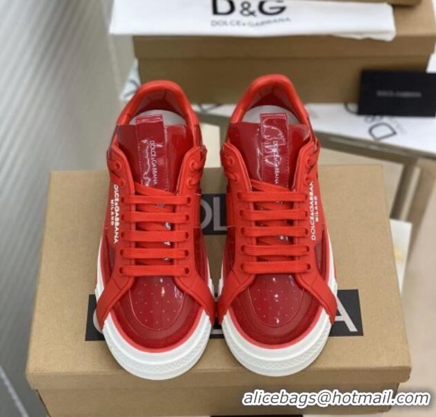 Best Price Dolce&Gabbana Calfskin Custom 2.Zero Low-top Sneakers Red 110323