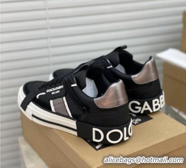 Durable Dolce&Gabbana Calfskin Custom 2.Zero Low-top Sneakers Black 110324