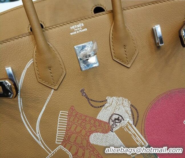 Buy Inexpensive Hermes Birkin 25cm Bag in Print Swift Leather HB25 Tan Brown