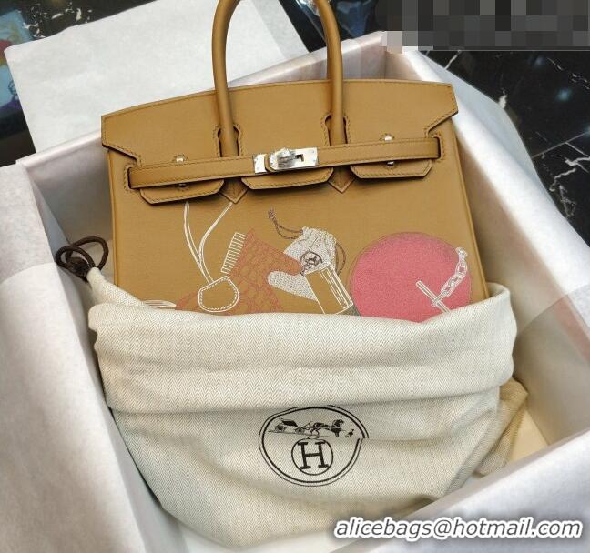 Buy Inexpensive Hermes Birkin 25cm Bag in Print Swift Leather HB25 Tan Brown