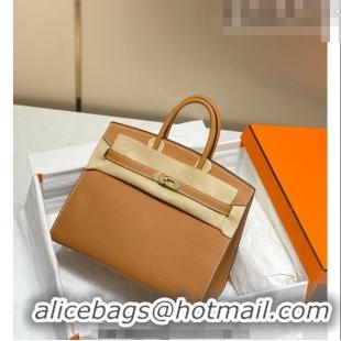 Grade Design Hermes Epsom Birkin 25 Bag HB25 Gold Brown