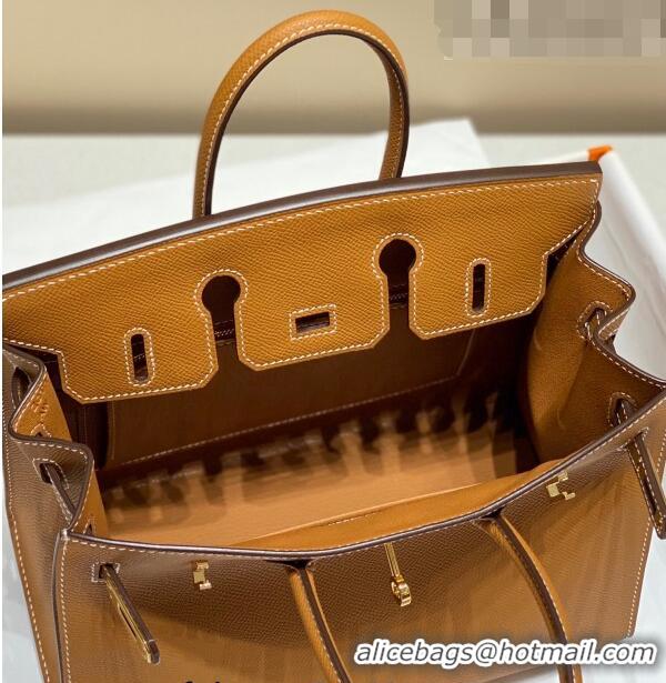 Grade Design Hermes Epsom Birkin 25 Bag HB25 Gold Brown