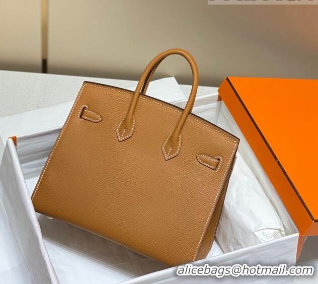 Grade Design Hermes Epsom Birkin 25 Bag HB25 Gold Brown