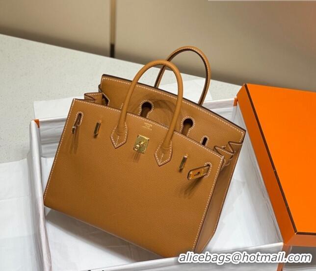 Grade Design Hermes Epsom Birkin 25 Bag HB25 Gold Brown