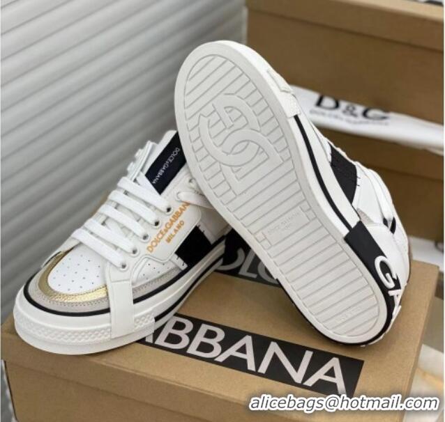 Good Quality Dolce&Gabbana Calfskin Custom 2.Zero Low-top Sneakers White 110325