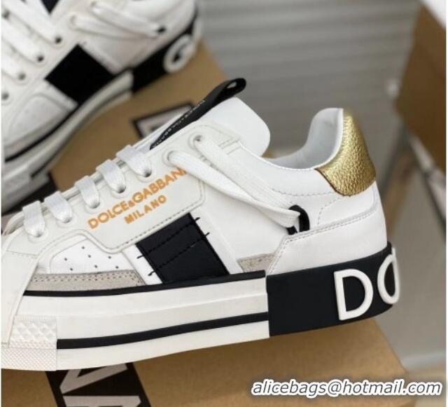 Good Quality Dolce&Gabbana Calfskin Custom 2.Zero Low-top Sneakers White 110325