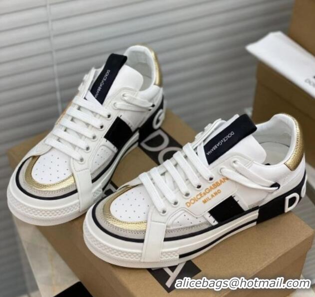 Good Quality Dolce&Gabbana Calfskin Custom 2.Zero Low-top Sneakers White 110325