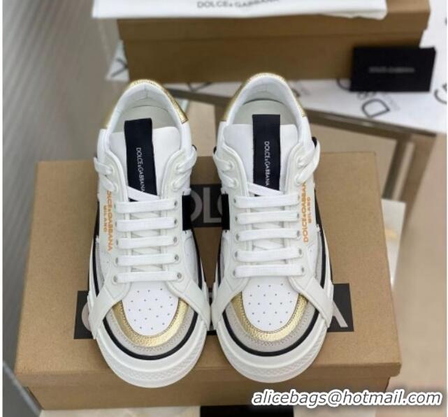 Good Quality Dolce&Gabbana Calfskin Custom 2.Zero Low-top Sneakers White 110325