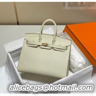 Top Quality Hermes Epsom Birkin 25 Bag HB25 Cream White