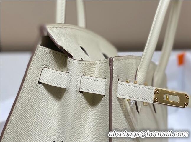 Top Quality Hermes Epsom Birkin 25 Bag HB25 Cream White