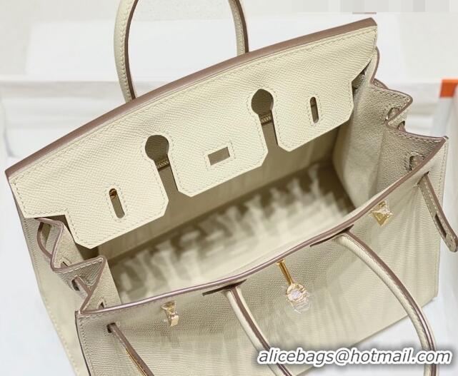 Top Quality Hermes Epsom Birkin 25 Bag HB25 Cream White