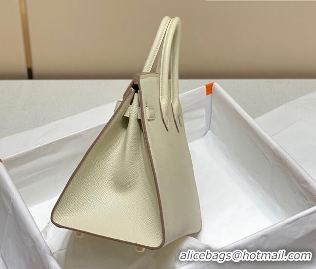 Top Quality Hermes Epsom Birkin 25 Bag HB25 Cream White