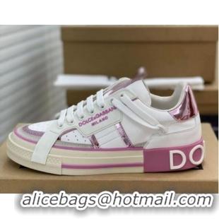 Big Discount Dolce&Gabbana Calfskin Custom 2.Zero Low-top Sneakers Light Purple 110326