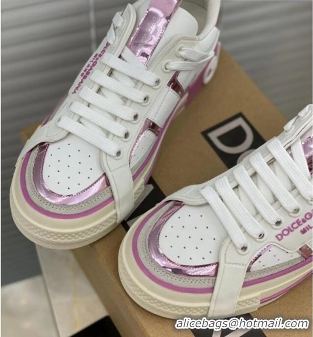 Big Discount Dolce&Gabbana Calfskin Custom 2.Zero Low-top Sneakers Light Purple 110326