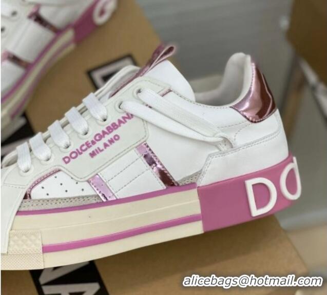 Big Discount Dolce&Gabbana Calfskin Custom 2.Zero Low-top Sneakers Light Purple 110326