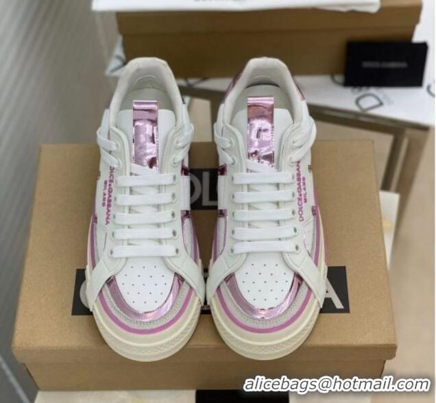 Big Discount Dolce&Gabbana Calfskin Custom 2.Zero Low-top Sneakers Light Purple 110326