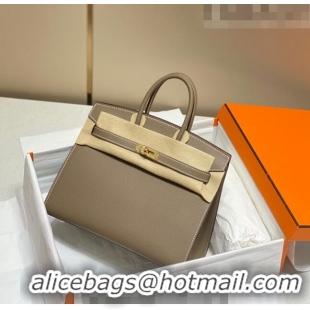 Top Quality Hermes Epsom Birkin 25 Bag HB25 Elephant Grey