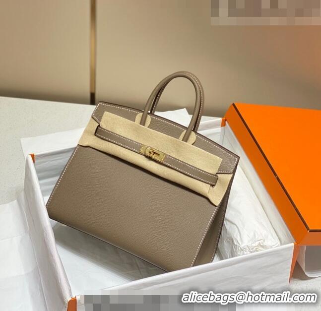 Top Quality Hermes Epsom Birkin 25 Bag HB25 Elephant Grey