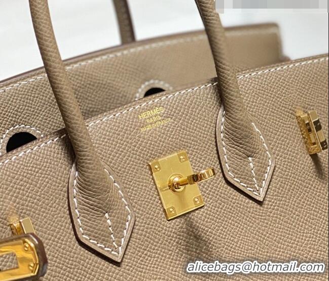 Top Quality Hermes Epsom Birkin 25 Bag HB25 Elephant Grey