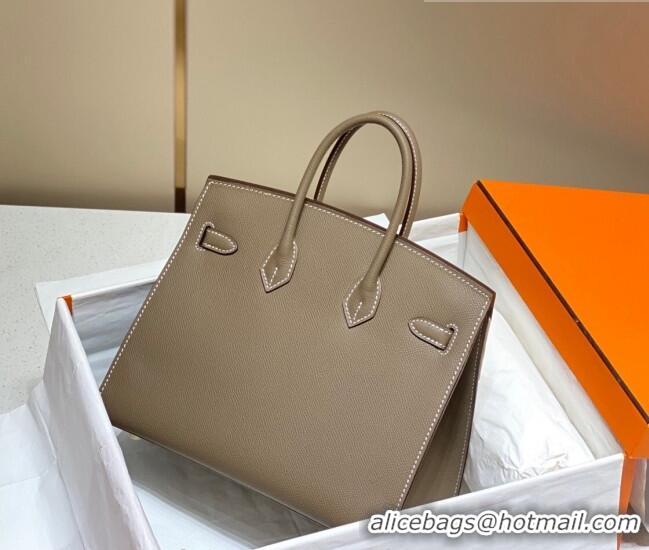 Top Quality Hermes Epsom Birkin 25 Bag HB25 Elephant Grey