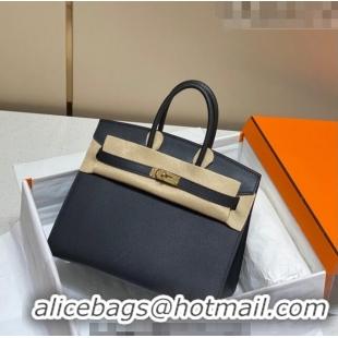 Top Quality Hermes Epsom Birkin 25 Bag HB25 Black/Gold