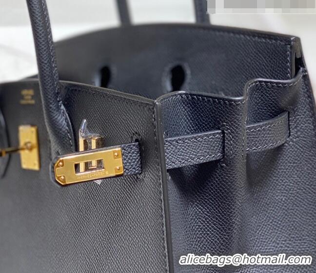 Top Quality Hermes Epsom Birkin 25 Bag HB25 Black/Gold