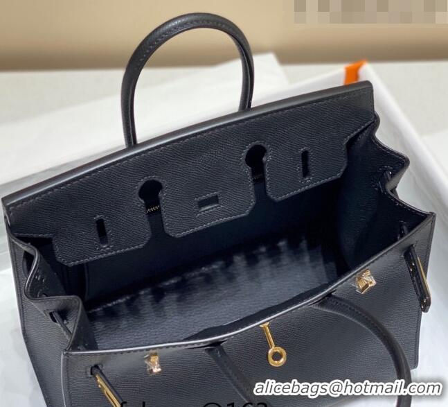 Top Quality Hermes Epsom Birkin 25 Bag HB25 Black/Gold