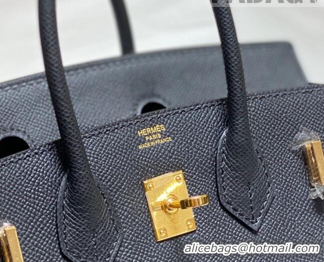 Top Quality Hermes Epsom Birkin 25 Bag HB25 Black/Gold