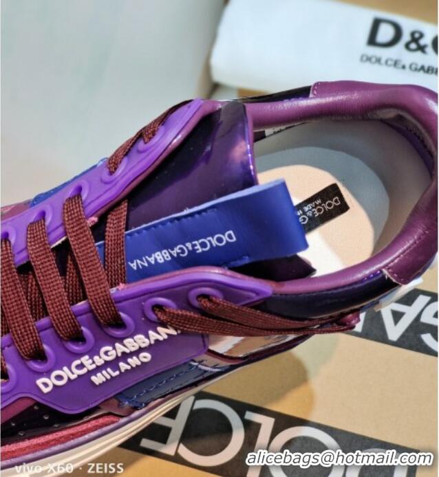 Charming Dolce&Gabbana Calfskin Custom 2.Zero Low-top Sneakers Purple 110327