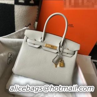 Discount Hermes Birkin 25cm/30cm Bag in Togo Calfskin HB25 Pearl Grey/Gold