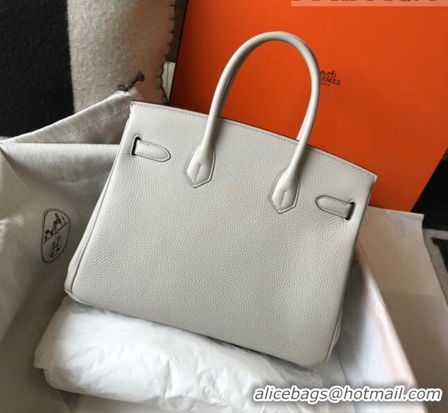 Discount Hermes Birkin 25cm/30cm Bag in Togo Calfskin HB25 Pearl Grey/Gold