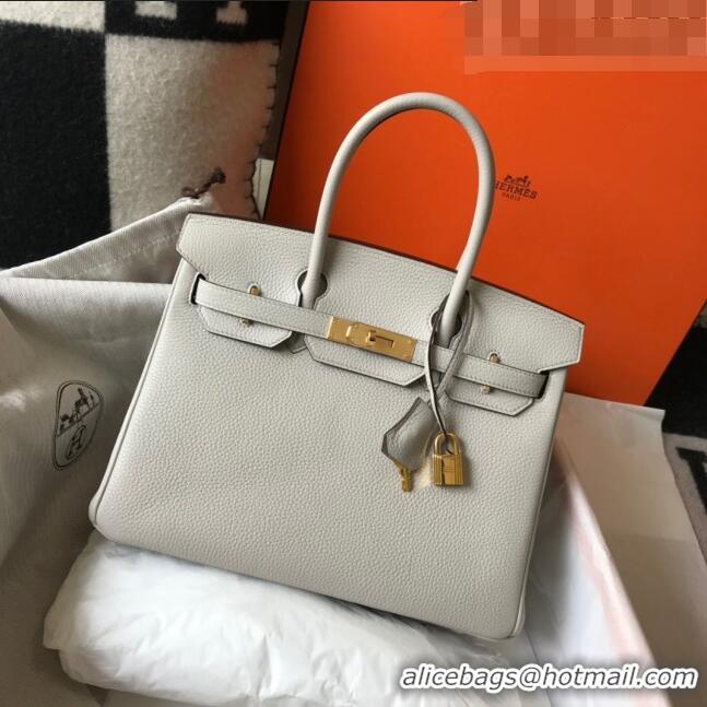 Discount Hermes Birkin 25cm/30cm Bag in Togo Calfskin HB25 Pearl Grey/Gold