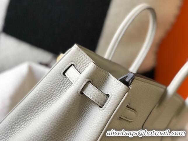 Discount Hermes Birkin 25cm/30cm Bag in Togo Calfskin HB25 Pearl Grey/Gold