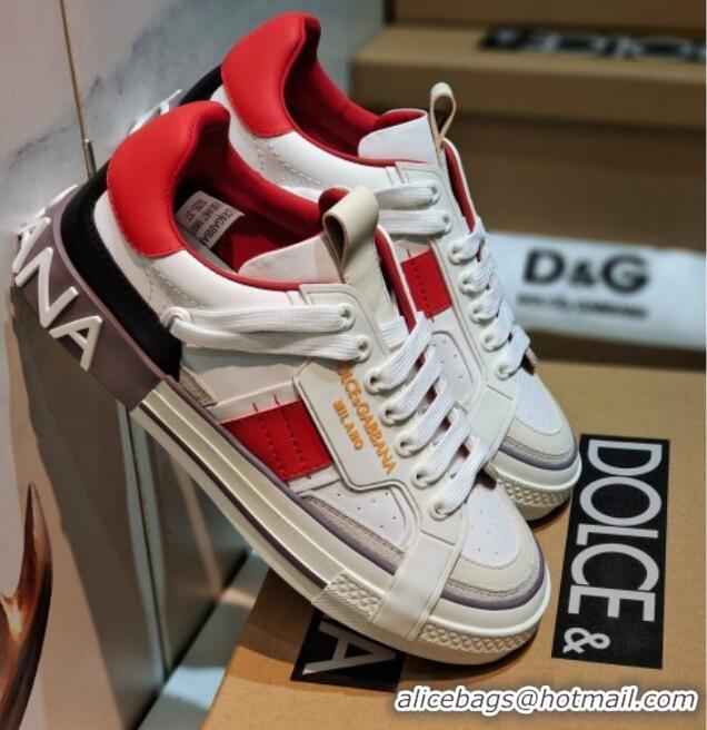 Dolce&Gabbana Calfskin Custom 2.Zero Low-top Sneakers Red 110330