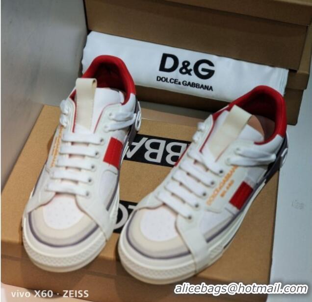 Dolce&Gabbana Calfskin Custom 2.Zero Low-top Sneakers Red 110330