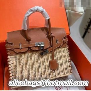 Well Crafted Hermes Birkin 25cm Bag in Wicker H0627