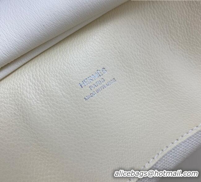 Famous Brand Hermes Birkin 25cm Cargo Bag in Swift Leather and Canvas HB25 White (Pure Handmade)