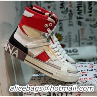 Good Product Dolce&Gabbana Calfskin Custom 2.Zero High-top Sneakers Red 110332