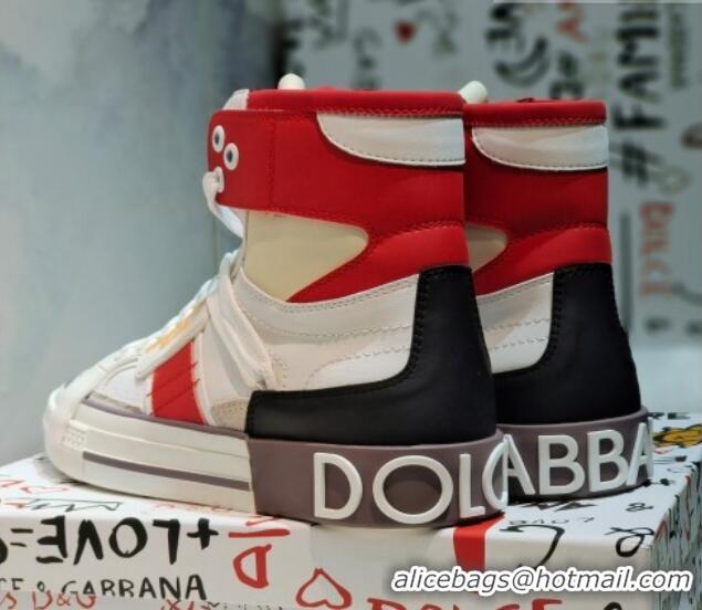 Good Product Dolce&Gabbana Calfskin Custom 2.Zero High-top Sneakers Red 110332