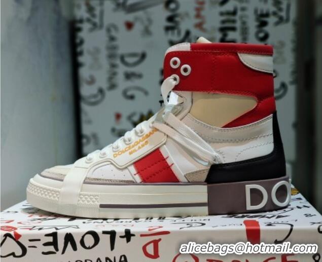 Good Product Dolce&Gabbana Calfskin Custom 2.Zero High-top Sneakers Red 110332