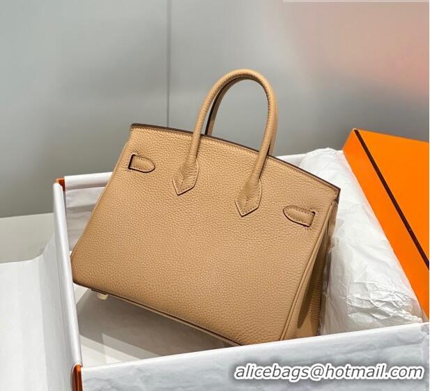 Buy Fashionable Hermes Birkin 25cm Bag in Togo Calfskin Milky Tea HB25 Brown/Gold