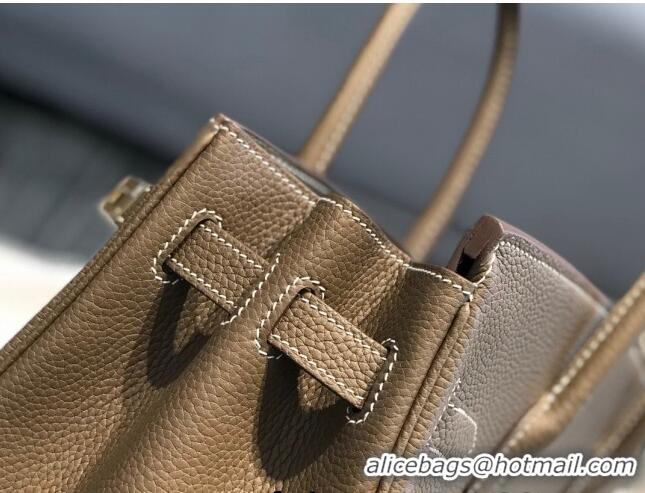 Promotional Hermes Birkin 30cm Bag in Togo Calfskin HB30 Etoupe Elephant Grey/Gold