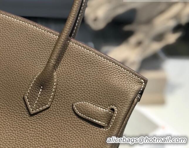 Promotional Hermes Birkin 30cm Bag in Togo Calfskin HB30 Etoupe Elephant Grey/Gold