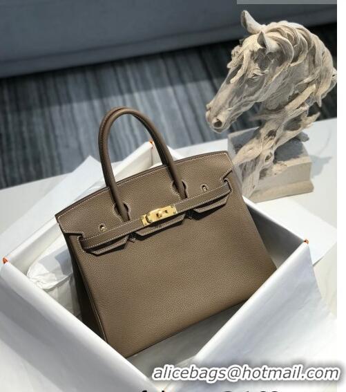 Promotional Hermes Birkin 30cm Bag in Togo Calfskin HB30 Etoupe Elephant Grey/Gold