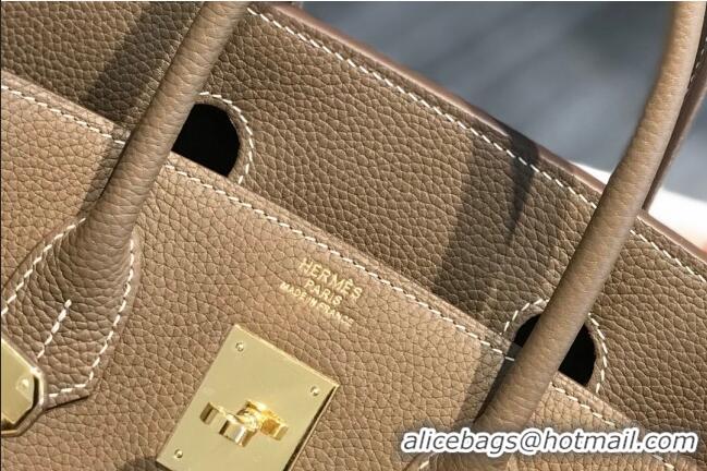 Promotional Hermes Birkin 30cm Bag in Togo Calfskin HB30 Etoupe Elephant Grey/Gold