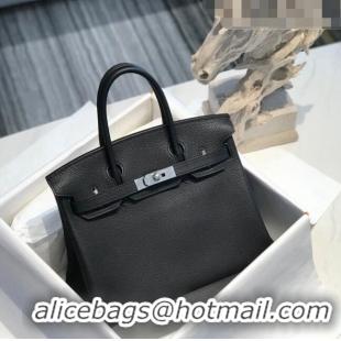 Famous Brand Hermes Birkin 30cm Bag in Togo Calfskin HB30 Black/Silver