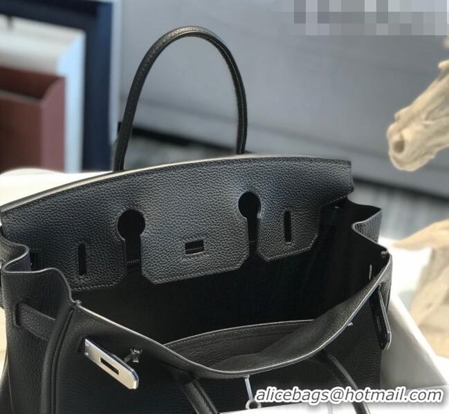 Famous Brand Hermes Birkin 30cm Bag in Togo Calfskin HB30 Black/Silver