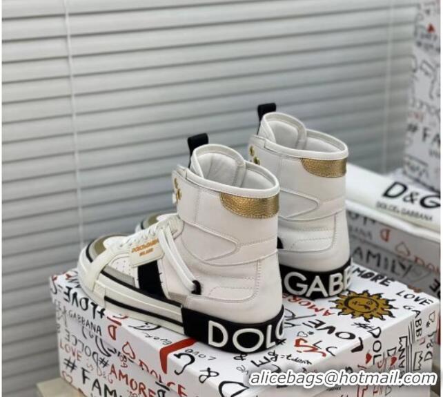 Traditional Discount Dolce&Gabbana Calfskin Custom 2.Zero High-top Sneakers White 110338