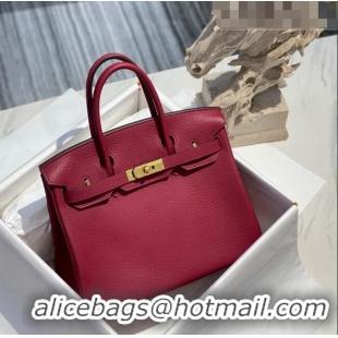 Traditional Specials Hermes Birkin 30cm Bag in Togo Calfskin HB30 Burgundy/Gold